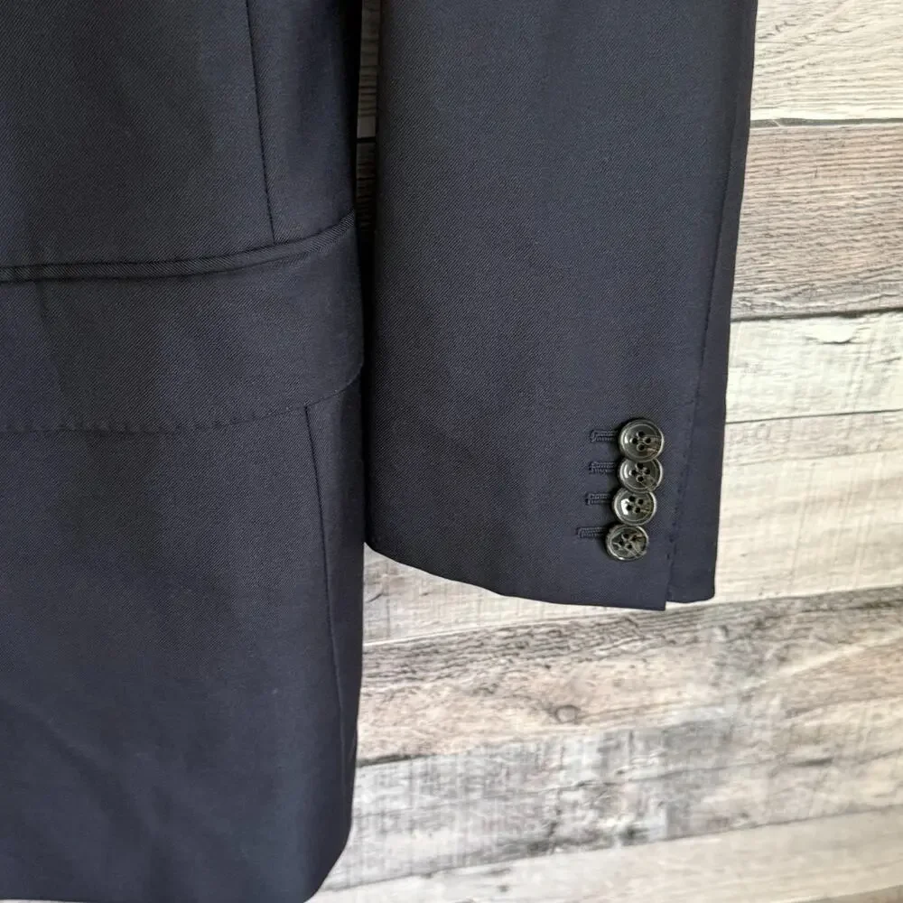 SuitSupply Wool Sport Coat Blazer Mens 46R Navy Blue 2 Button Business Classic